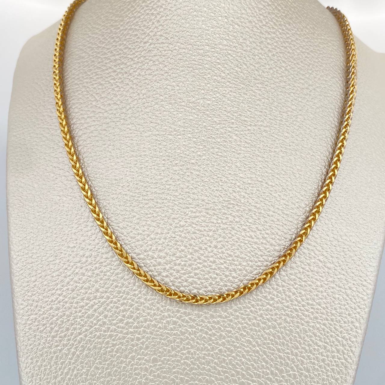 Cadena Franco 12.15gr / 25 1/2 in / 2.52mm Dos Oros Amarillo Blanco +3 18K $