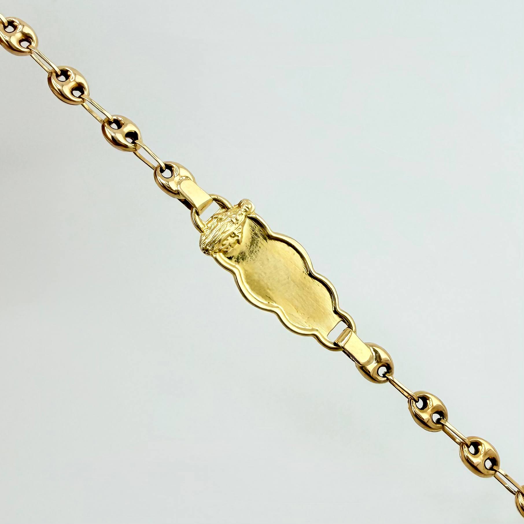 Pulso Bebé Placa GC 1.85gr / 3.5mm Oro Amarillo 18K