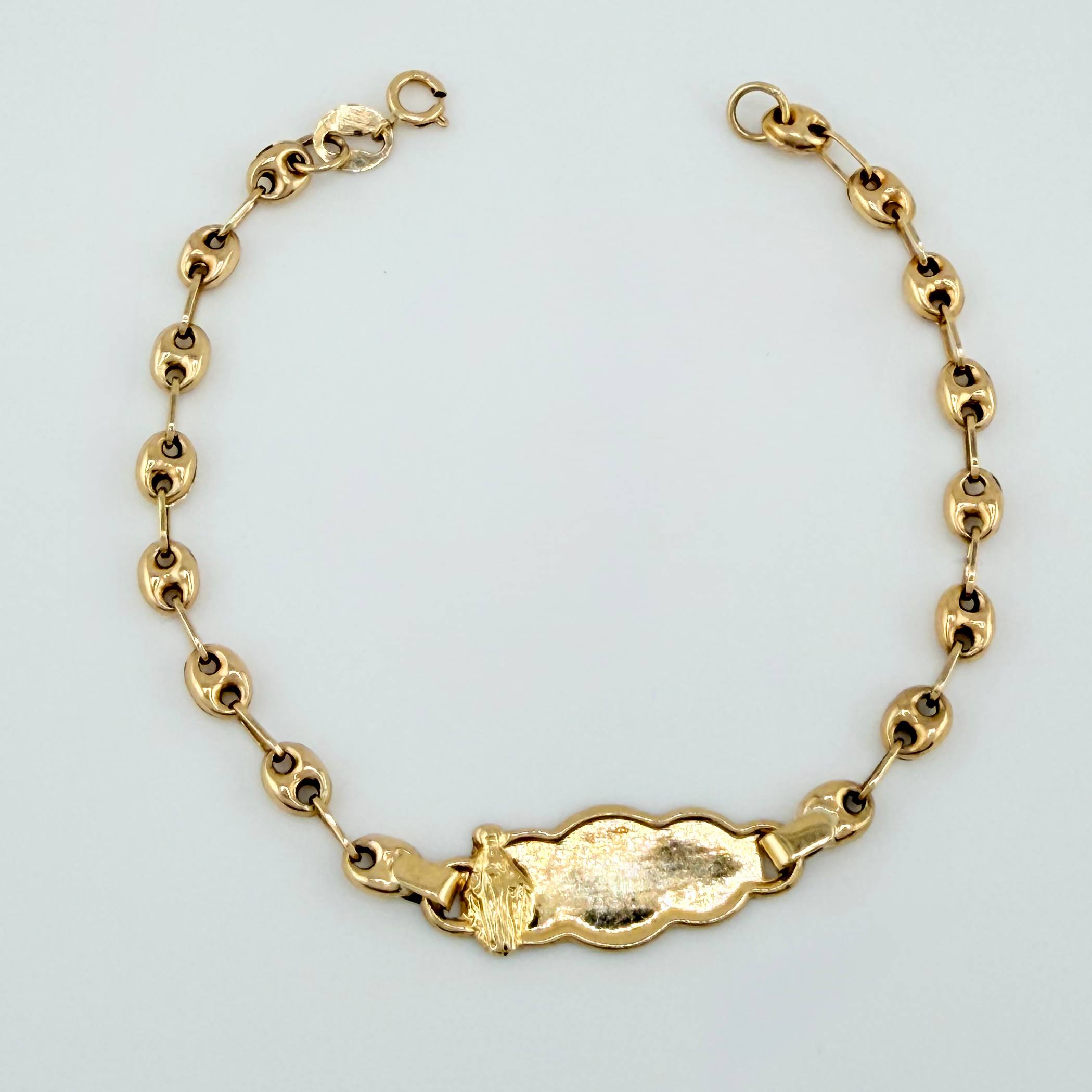 Pulso Bebé Placa GC 1.85gr / 3.5mm Oro Amarillo 18K