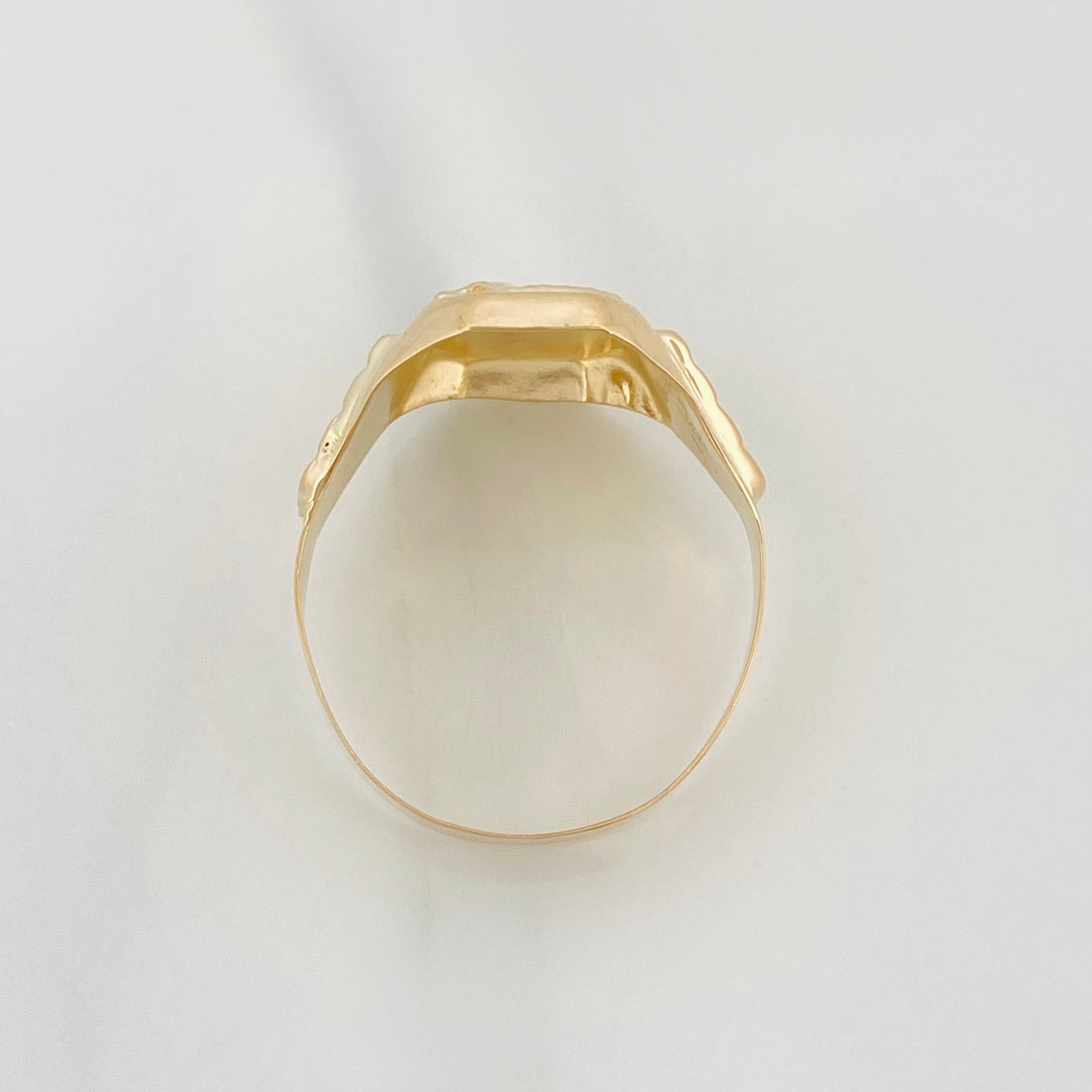 Anillo Sello Caballo 4.9 g / T12 Oro Amarillo 18K