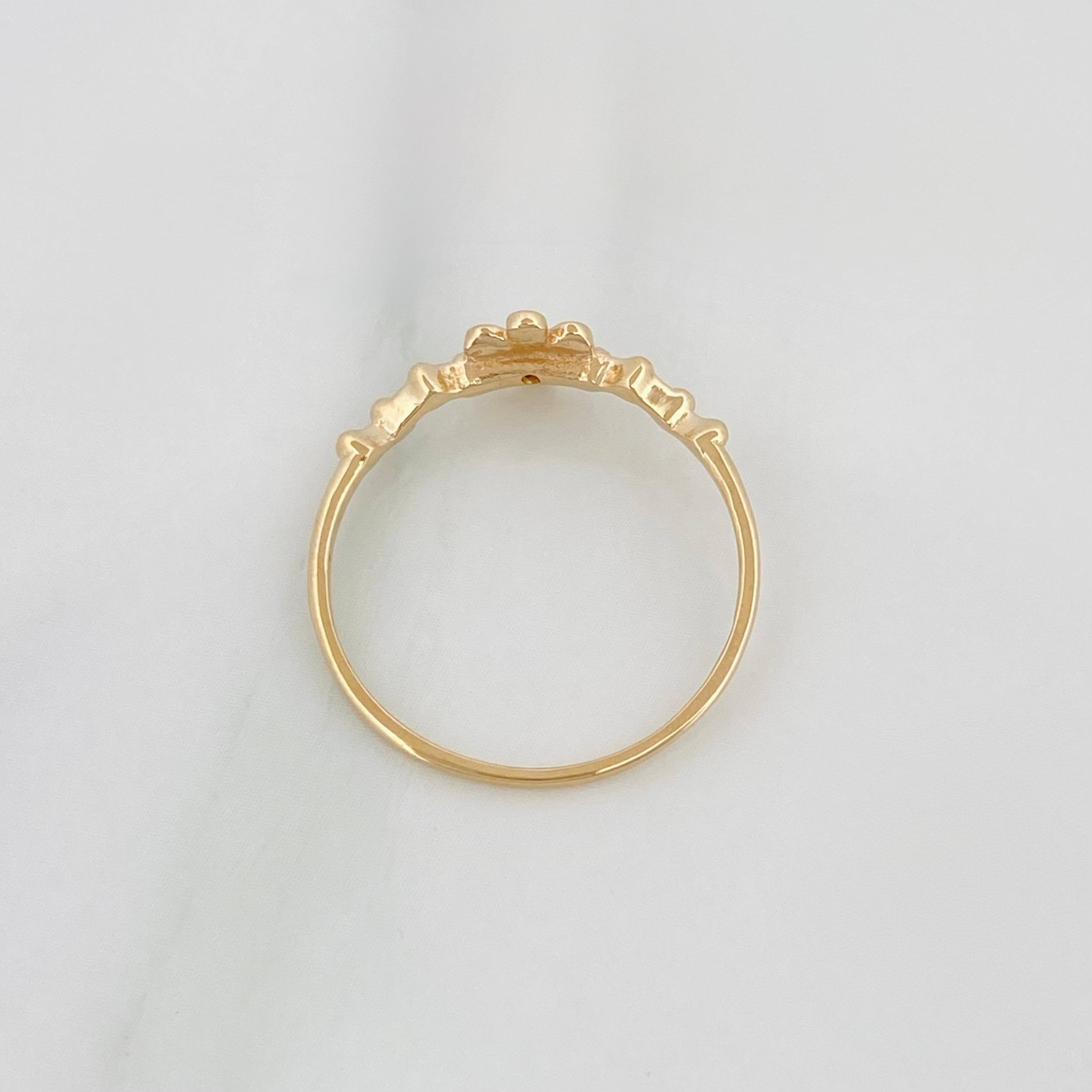 Anillo Flores 1.3 g / T7 1/4 Oro Amarillo 18K