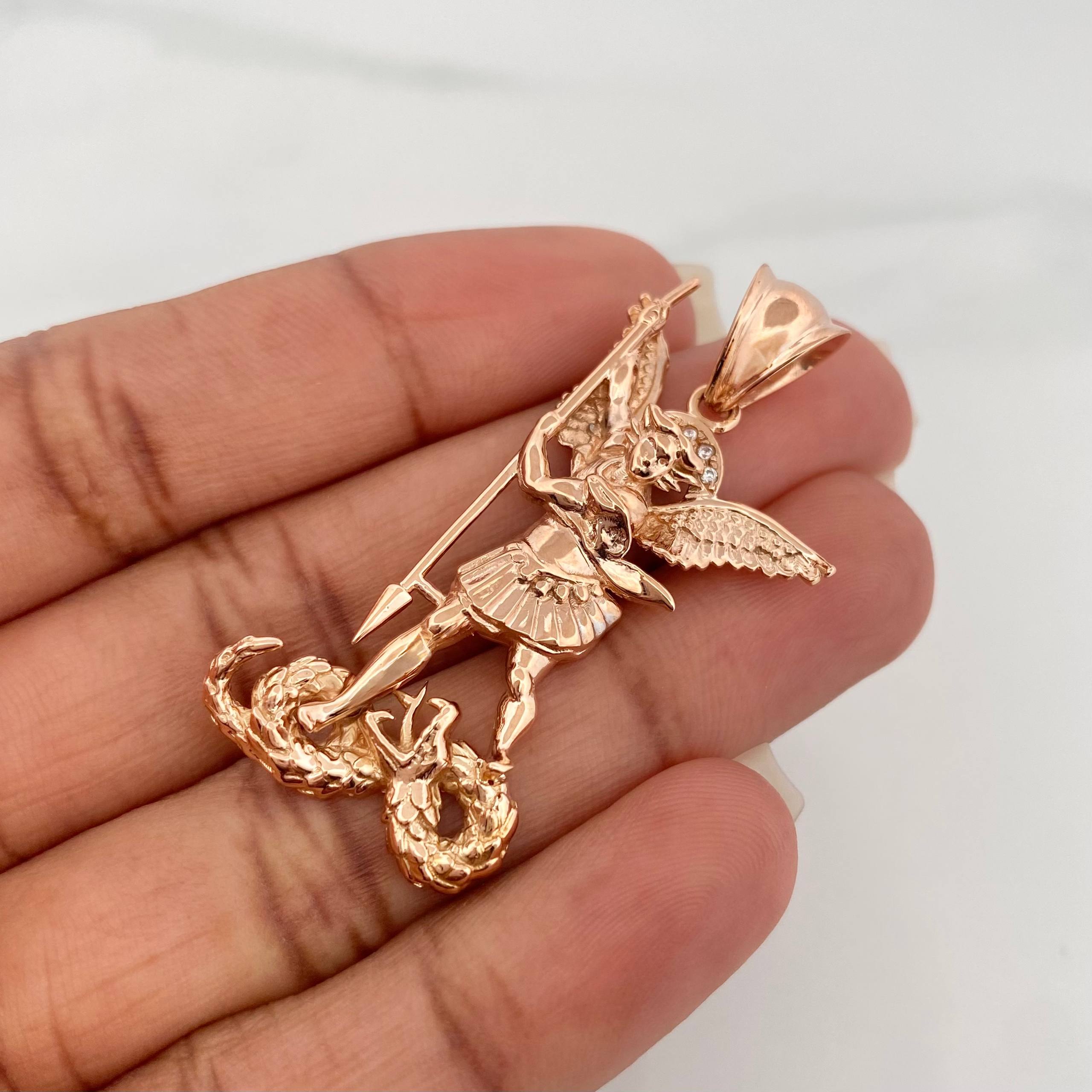 Pendant Saint Michael the Archangel 9.9 g / 1 3/4 in 18K Rose Gold