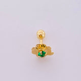 Piercing Trebol Chispa Central 0.45g / 1/2 in Oro Amarillo 18K