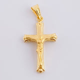 Pendant Cross Christ Four Sparkles Matte 1.25g / 1 1/4 in 18K Yellow Gold