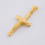 Pendant Cross Christ Four Sparkles Matte 1.25g / 1 1/4 in 18K Yellow Gold