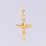Pendant Cross Christ Flat Tips Matte 0.75g / 1 in 18K Yellow Gold