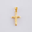Dije Cruz Cristo Puntas Planas Mate 0.5g / 3/4 in Oro Amarillo 18K