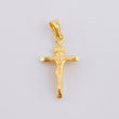 Dije Cruz Cristo Puntas Planas Mate 0.55g / 1 in Oro Amarillo 18K
