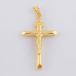 Pendant Cross Christ Flat Tips Matte 1.95g / 1 3/4 in 18K Yellow Gold