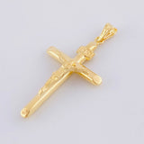 Pendant Cross Christ Flat Tips Matte 1.95g / 1 3/4 in 18K Yellow Gold