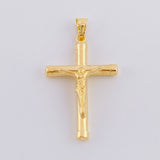 Pendant Cross Christ Matte 1.8g / 1 1/2 in Yellow Gold 18K