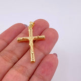 Dije Cruz Cristo Mate 1.75g / 1 1/2 in Oro Amarillo 18K