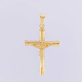 Pendant Cross Christ Matte 1.8g / 1 1/2 in Yellow Gold 18K