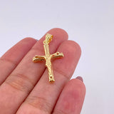 Pendant Cross Christ Matte 1.25g / 1 1/4 in Yellow Gold 18K