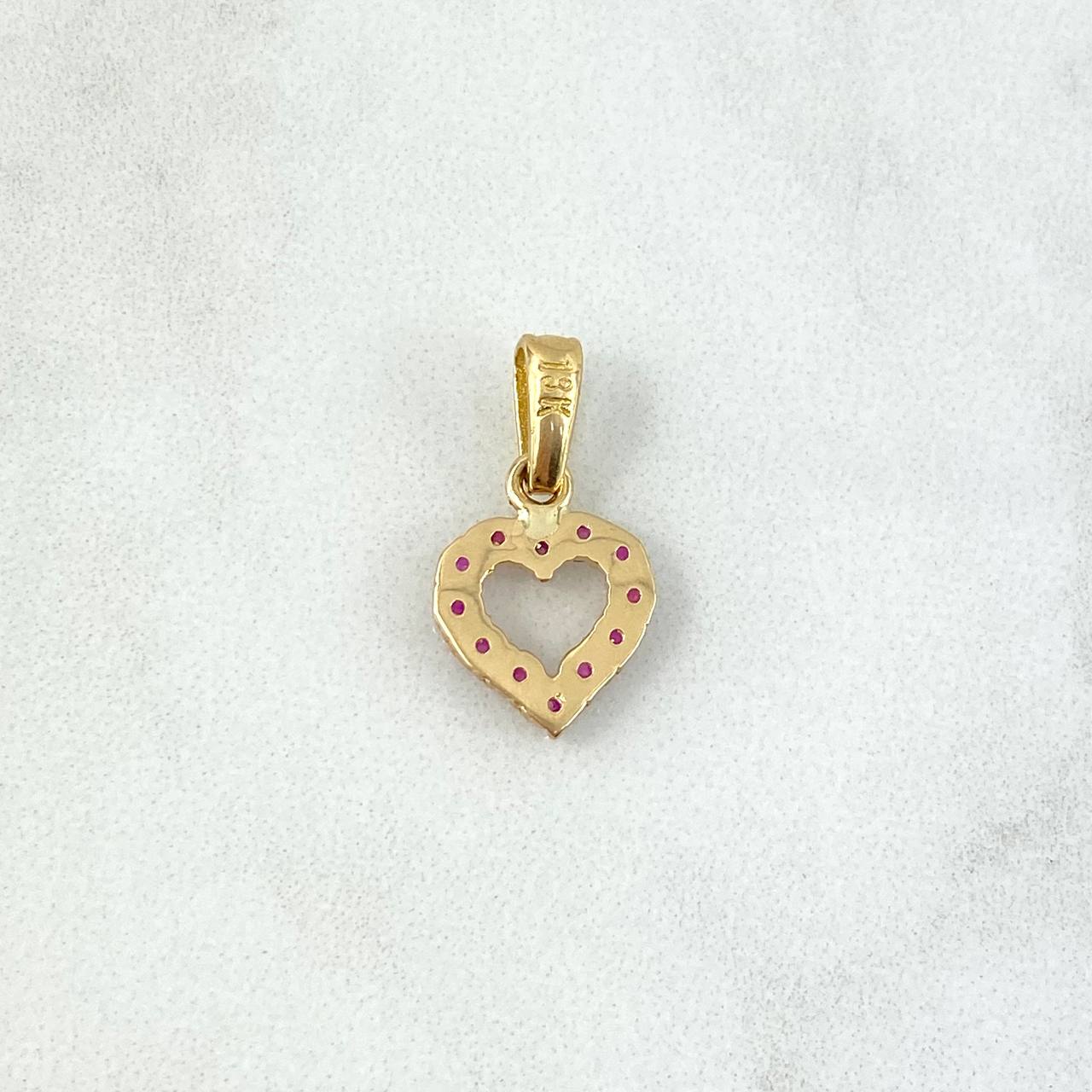 Pendant Heart 1.4gr / 1.8cm / Rubies 40pts Yellow Gold (Jewel) ©