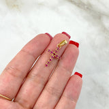 Dije Cruz 2.1gr / 2.7cm / Rubíes 36pts Oro Amarillo (Joya) ©