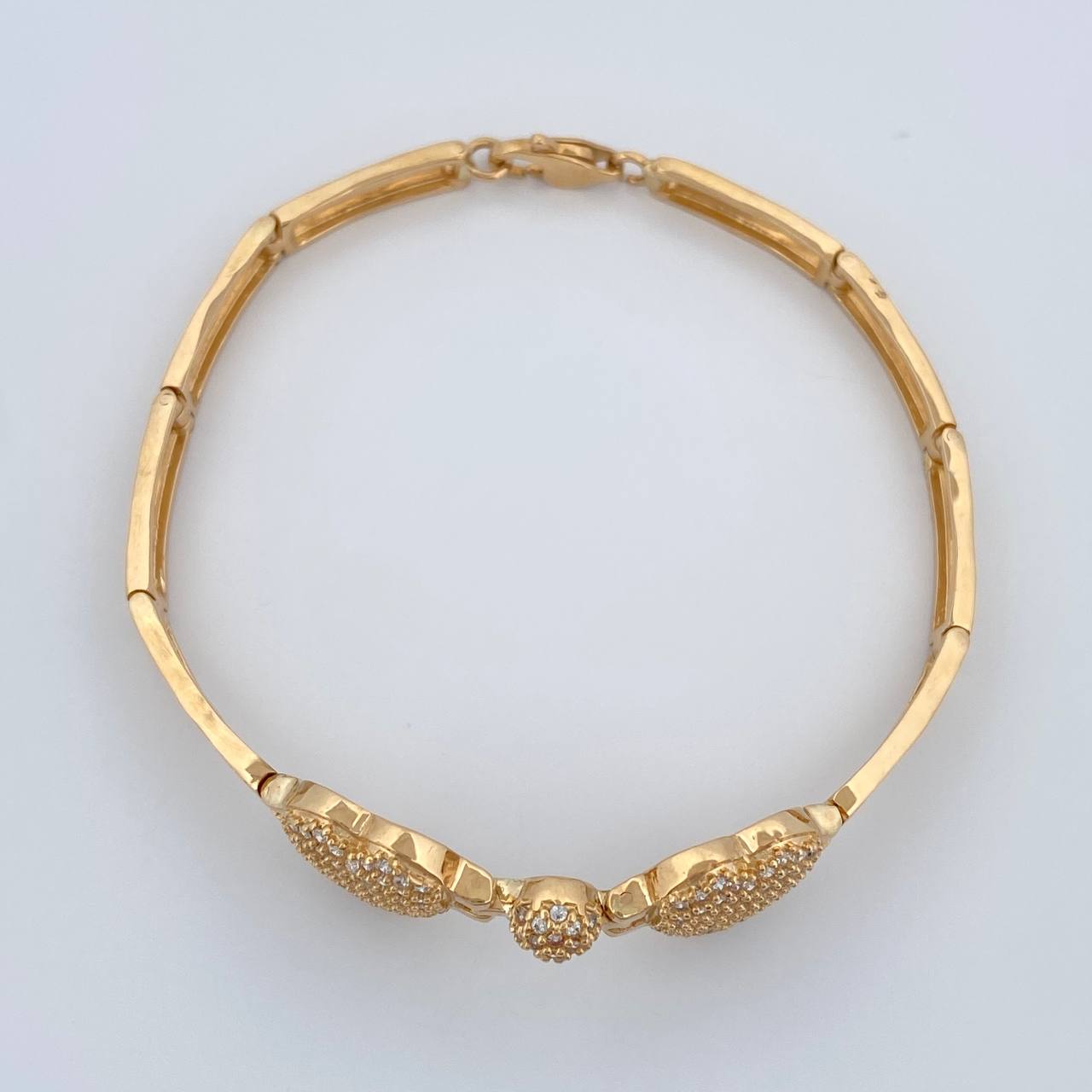 Pulso Corazones Reticulado 11.55gr / 6 3/4 in / 4.1mm Oro Amarillo 18K %