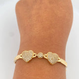 Pulso Corazones Reticulado 11.55gr / 6 3/4 in / 4.1mm Oro Amarillo 18K %