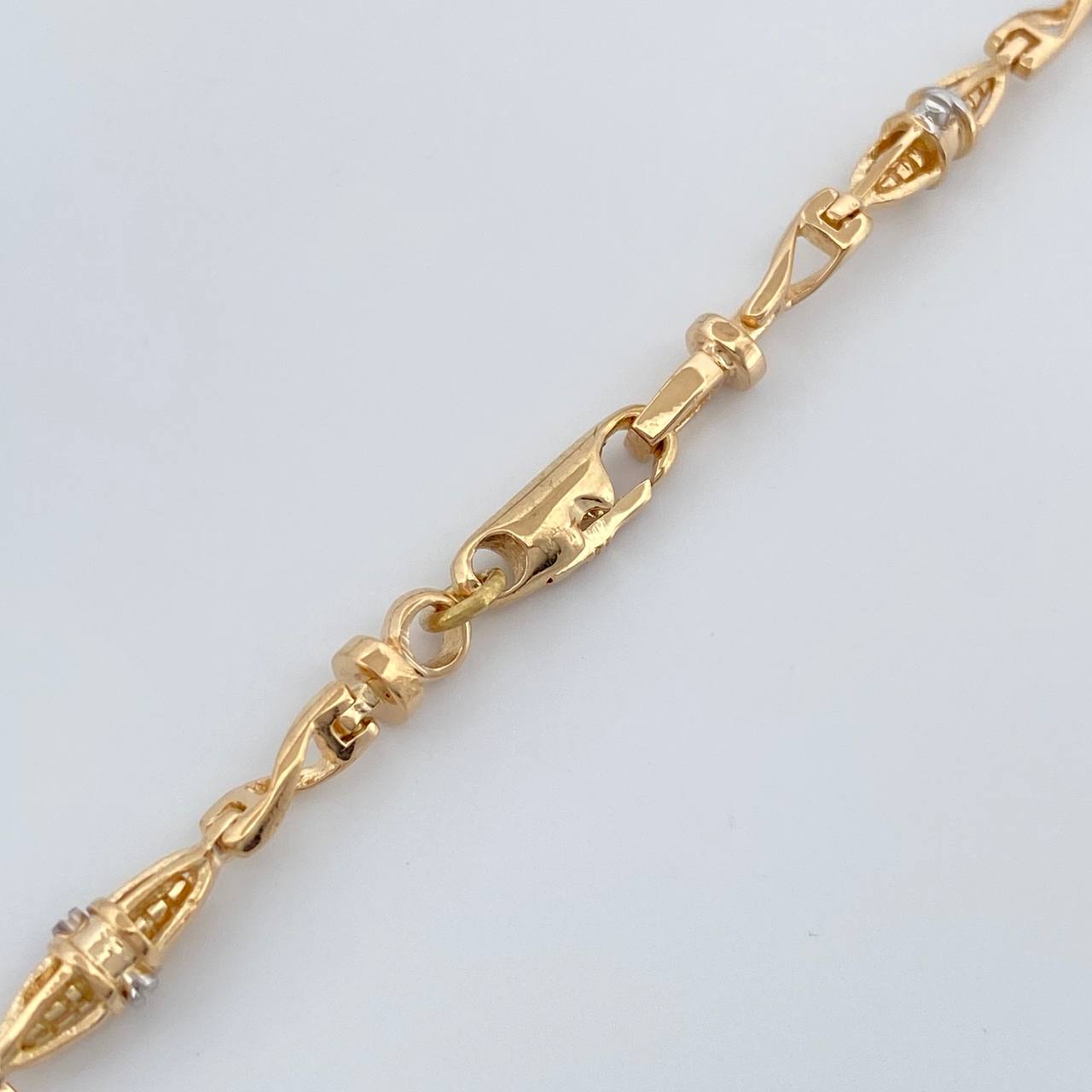 Cadena Dubai 30.65gr / 24 1/2 in / 3.9mm Dos Oros Amarillo Blanco 18K %