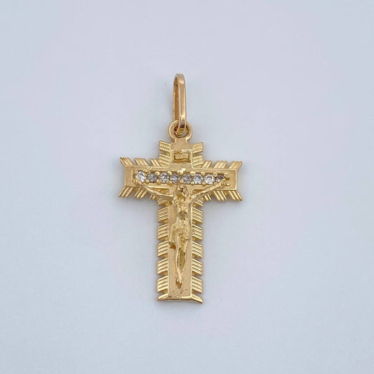 Dije Cruz Cristo Milagroso 2.1gr / 1 in / Oro Amarillo 18K %