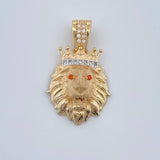 Pendant Lion 3.65gr / 1 in / Two-tone Yellow White 18K Gold %
