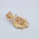 Pendant Lion 3.65gr / 1 in / Two-tone Yellow White 18K Gold %