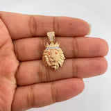 Pendant Lion 3.65gr / 1 in / Two-tone Yellow White 18K Gold %
