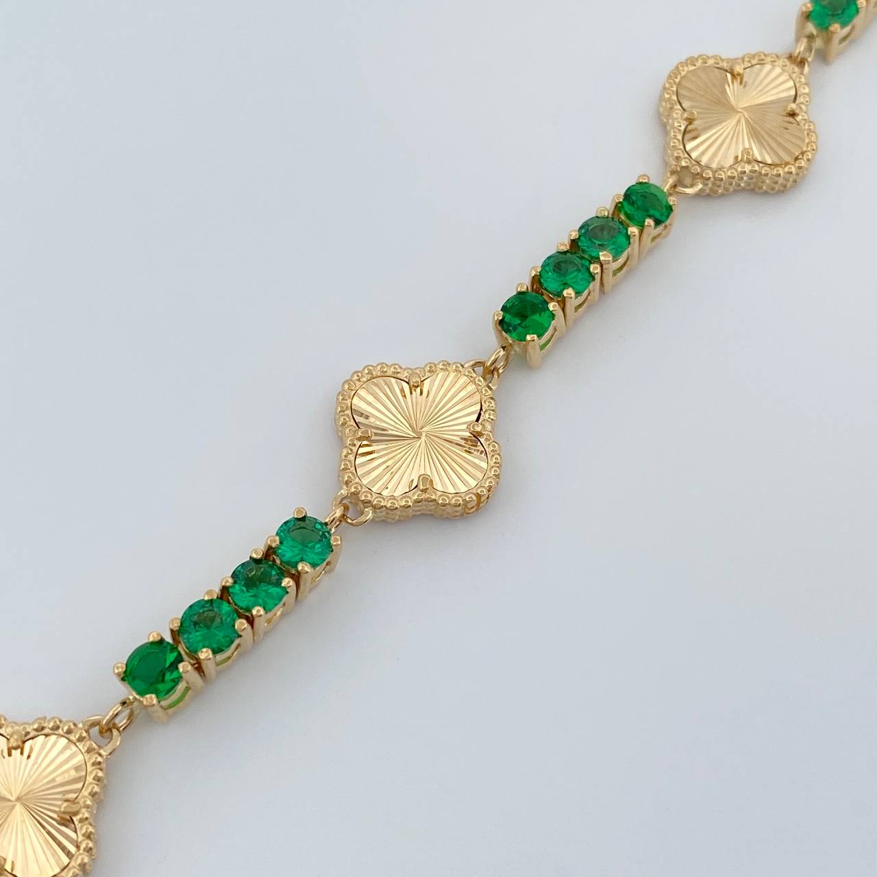 Pulso Tennis Trebol 18.05gr / 8 in / 3.66mm Oro Amarillo Nac.Esp. 18K %