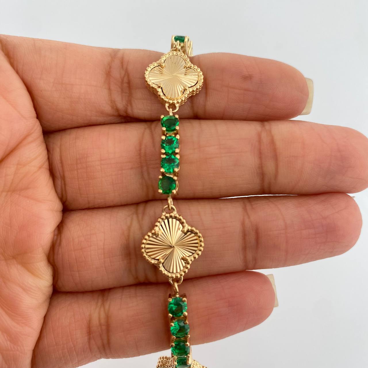 Pulso Tennis Trebol 18.05gr / 8 in / 3.66mm Oro Amarillo Nac.Esp. 18K %