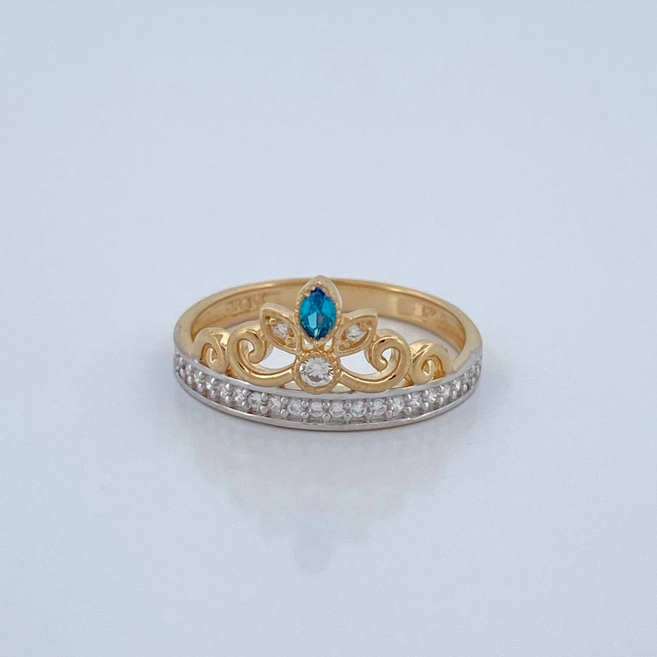Anillo Tiara 2.3gr / T6 1/4 / Dos Oros Amarillo Blanco 18K %