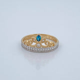 Anillo Tiara 2.3gr / T6 1/4 / Dos Oros Amarillo Blanco 18K %
