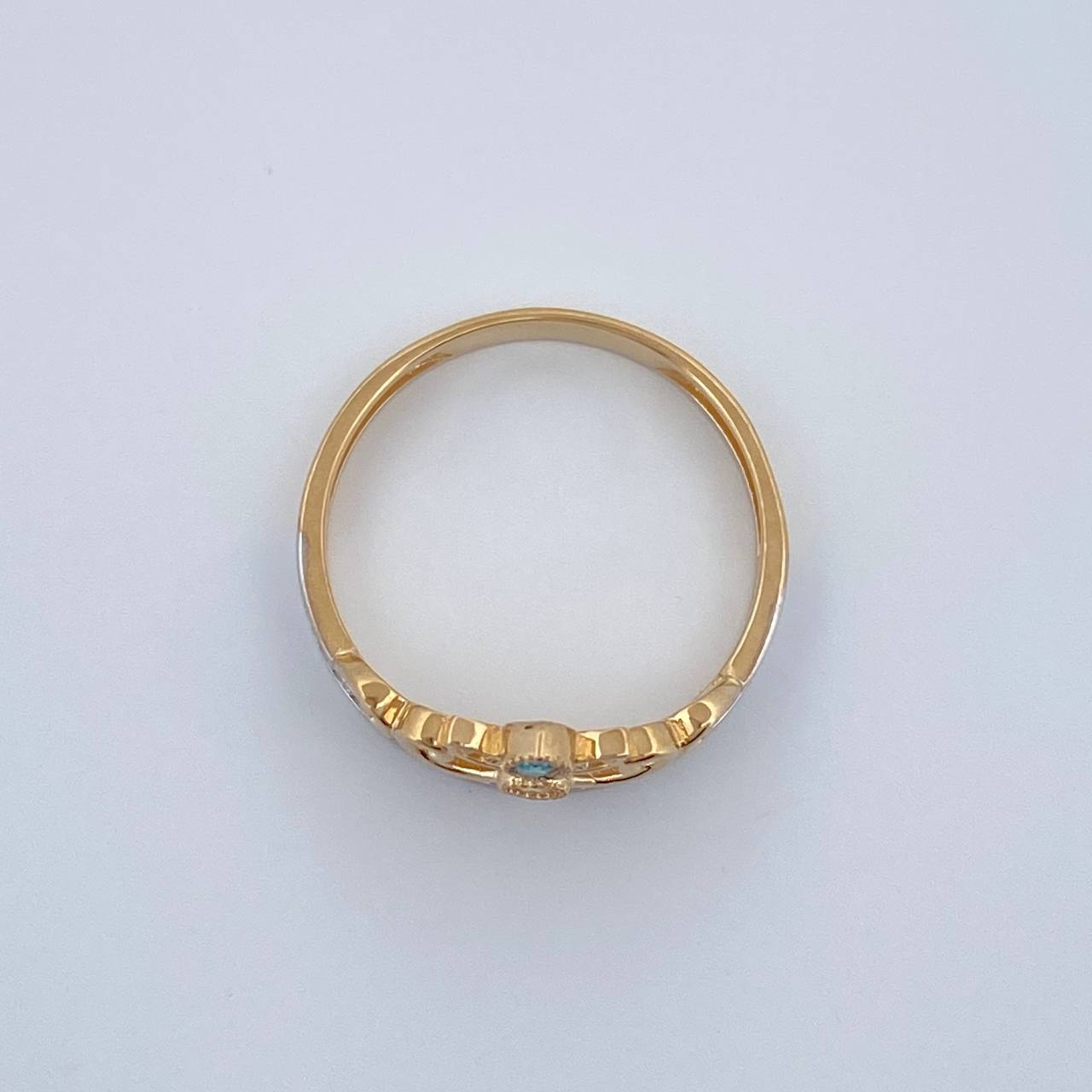 Anillo Tiara 2.3gr / T6 1/4 / Dos Oros Amarillo Blanco 18K %