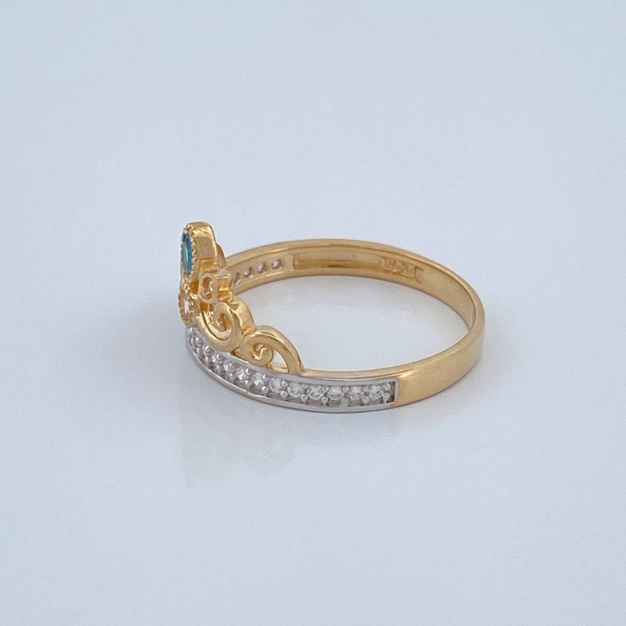 Anillo Tiara 2.3gr / T6 1/4 / Dos Oros Amarillo Blanco 18K %
