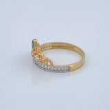 Anillo Tiara 2.3gr / T6 1/4 / Dos Oros Amarillo Blanco 18K %