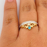 Anillo Tiara 2.3gr / T6 1/4 / Dos Oros Amarillo Blanco 18K %