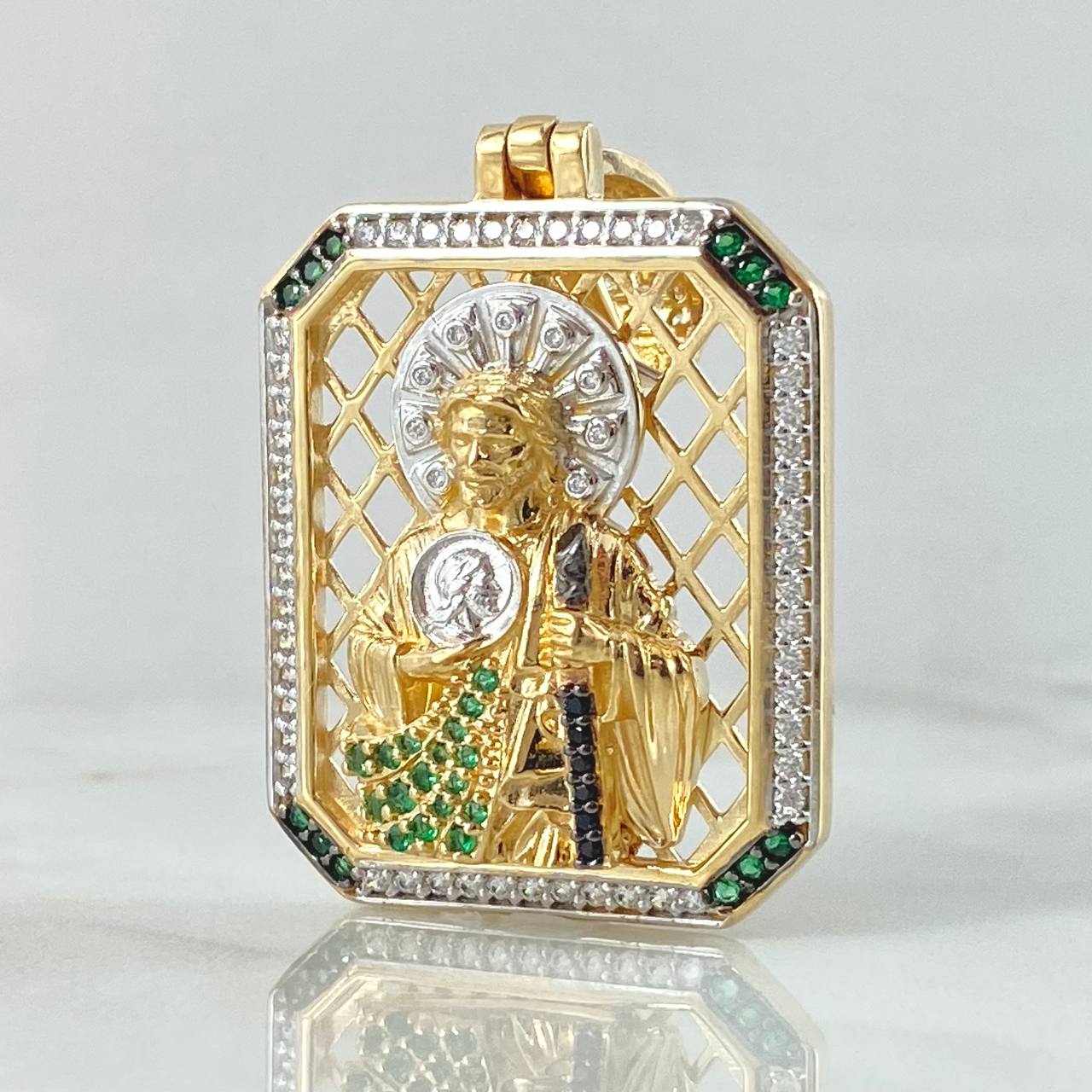 Pendant San Judas Tadeo Frame 13.85gr / 4.7cm (1.9in) / 18K Gold *