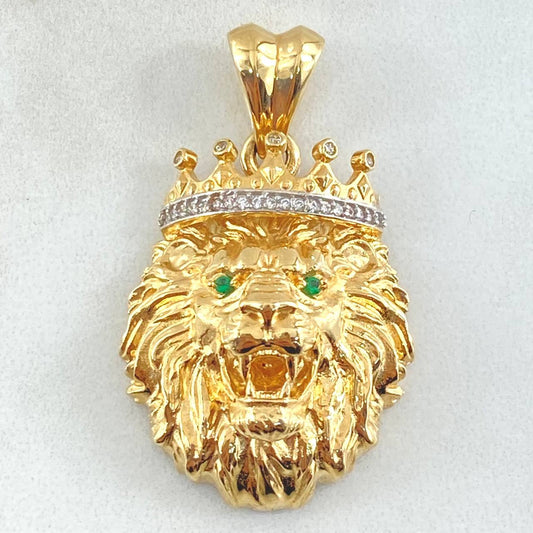 Pendant Lion Face 12.85gr / 4cm (1.6in) / 18K Gold *