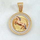 Dije Medalla Caballlo Diamantada 7.1gr / 3.5cm / Oro 18K *