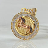 Dije Medalla Caballlo Diamantada 7.1gr / 3.5cm / Oro 18K *