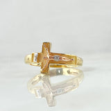 Crucifix Ring Punctuated 4.6gr / Size 9 3/4 / 18K Gold *