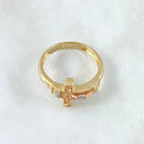 Crucifix Ring Punctuated 4.6gr / Size 9 3/4 / 18K Gold *