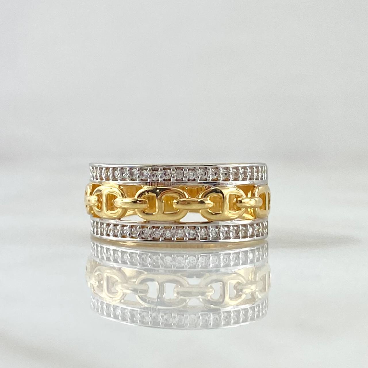 Anillo GC Carril Doble 4.45gr / T6 1/2 / Oro 18K *