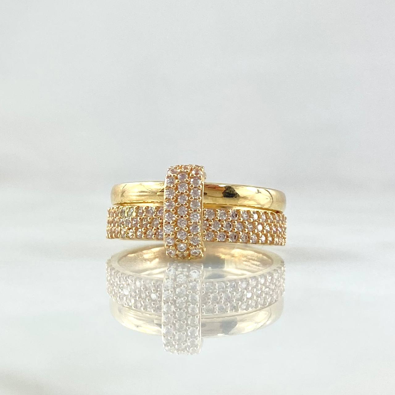 Anillo Argollas Par Movil 4.35gr / T5 3/4 / Oro 18K *