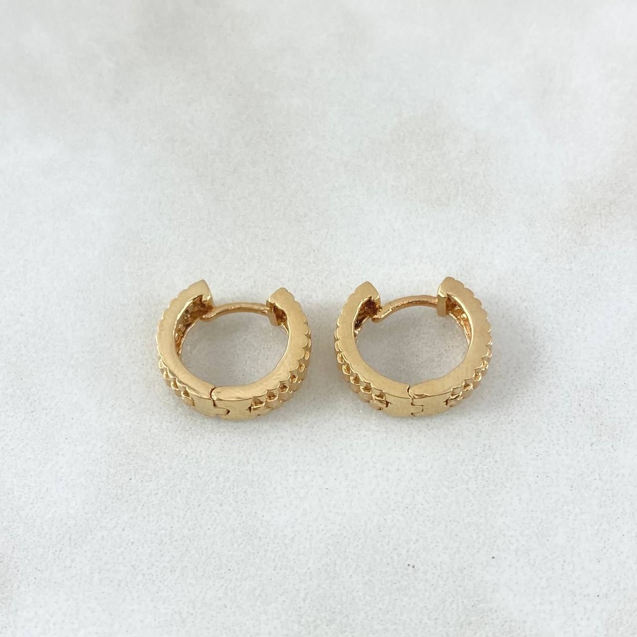 Candongas Correa Carril 4.1gr / 1cm / Oro 18K *