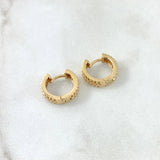 Hoop Earrings Track Strap 4gr / 1cm / 18K Gold *