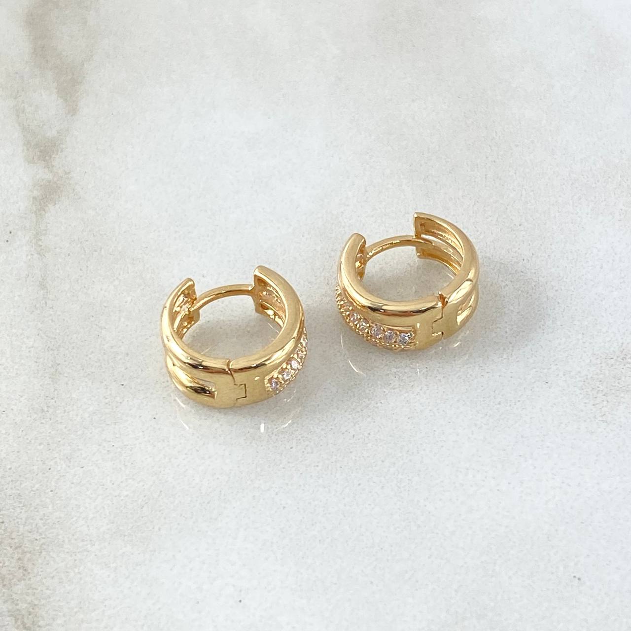 Hoop Earrings Cuban Link 3.1gr / 0.4in / 18K Gold *