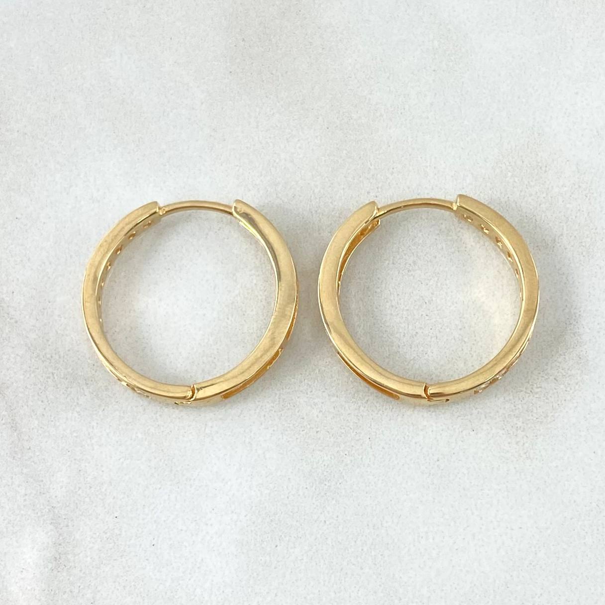 Hoop Earrings Track 4.5gr / 2cm (0.8in) / 18K Gold *