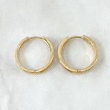 Hoop Earrings Track 4.5gr / 2cm (0.8in) / 18K Gold *