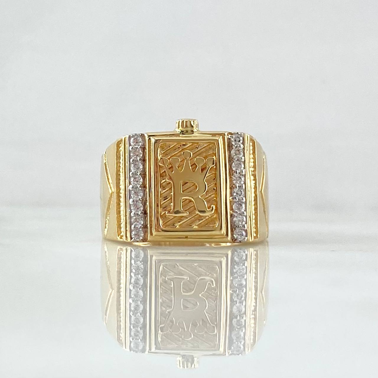 Anillo R Coronado 6.65gr / T10 / Oro 18K *