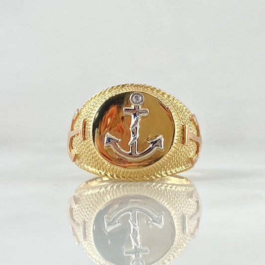 Anchor Ring Punteado 5.9gr / Size 10 / 18K Gold *